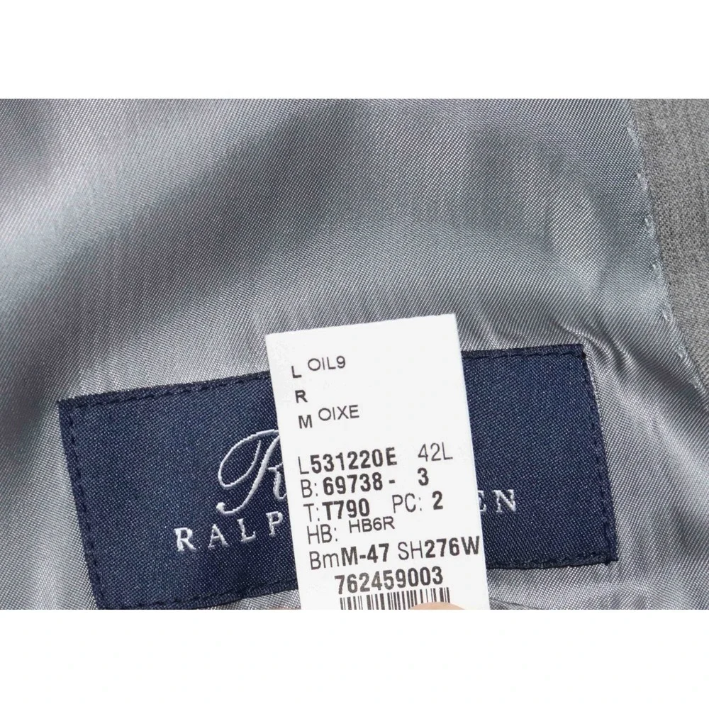 Polo Ralph Lauren Blue Label Gray Pinstripe Blazer Jacket Mens Size 42L